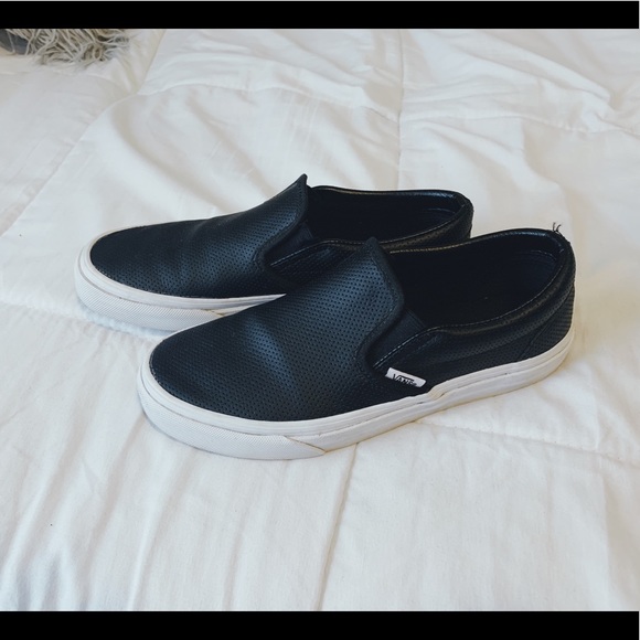 vans classic black leather